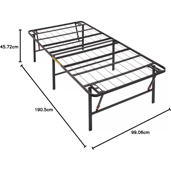 Amazon Basics Foldable Metal Platform Bed Frame with Tool Free Setup 14 Inches High King BlackTwin 18 Inch