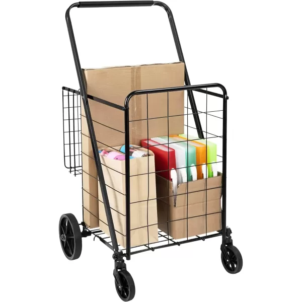 Amazon Basics Foldable Shopping Utility Cart with 360Degree Wheels XLarge BlackAmazon Basics Foldable Shopping Utility Cart with 360Degree Wheels XLarge Black
