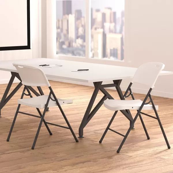 Amazon Basics Folding Plastic Chair 350Pound Capacity White 4Pack2Pack White