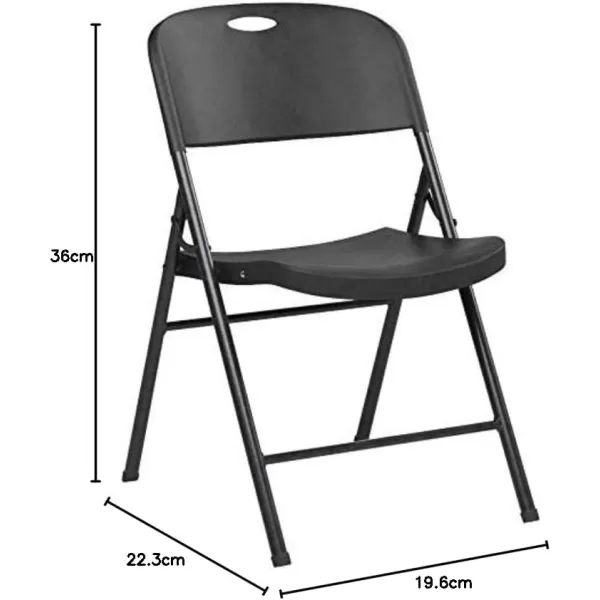 Amazon Basics Folding Plastic Chair 350Pound Capacity White 4Pack4Pack Black