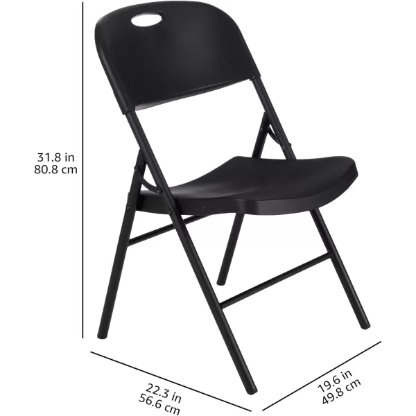 Amazon Basics Folding Plastic Chair 350Pound Capacity White 4Pack4Pack Black