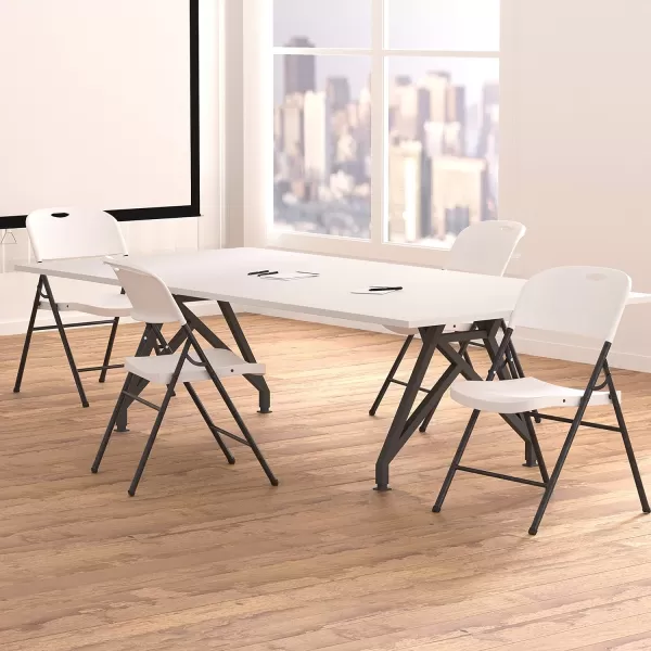 Amazon Basics Folding Plastic Chair 350Pound Capacity White 4Pack4Pack White