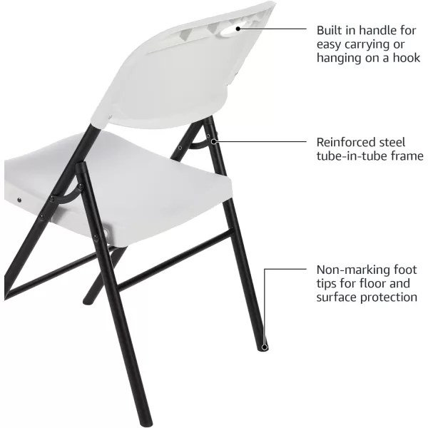 Amazon Basics Folding Plastic Chair 350Pound Capacity White 4Pack6Pack White