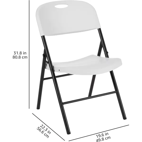 Amazon Basics Folding Plastic Chair 350Pound Capacity White 4Pack6Pack White