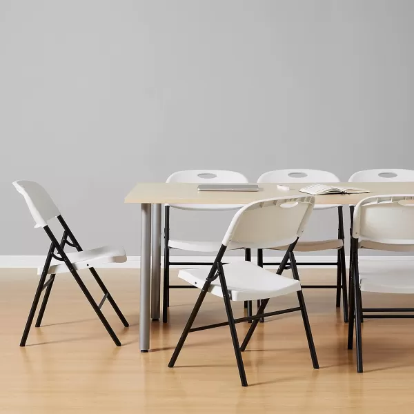 Amazon Basics Folding Plastic Chair 350Pound Capacity White 4Pack6Pack White