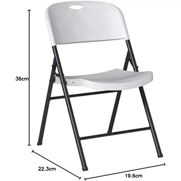 Amazon Basics Folding Plastic Chair 350Pound Capacity White 4Pack6Pack White