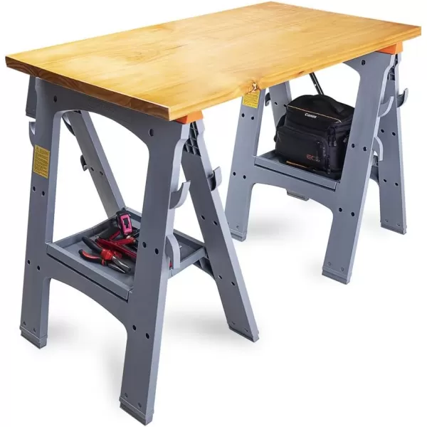 Amazon Basics Folding Sawhorse  Set of 2 900 Pound CapacityAmazon Basics Folding Sawhorse  Set of 2 900 Pound Capacity