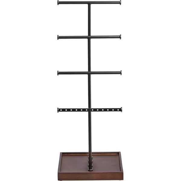 Amazon Basics FourTier Jewelry Tree Stand  WhiteBrassWalnutBlack