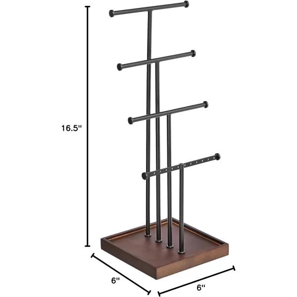 Amazon Basics FourTier Jewelry Tree Stand  WhiteBrassWalnutBlack