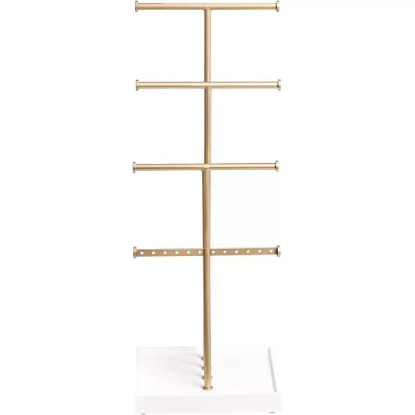 Amazon Basics FourTier Jewelry Tree Stand  WhiteBrassWhiteBrass