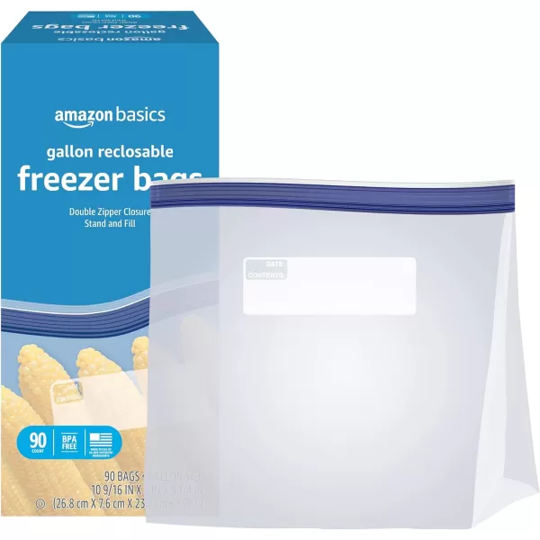 Amazon Basics Freezer Gallon Bags 90 Count Previously SolimoGallon 90 Count