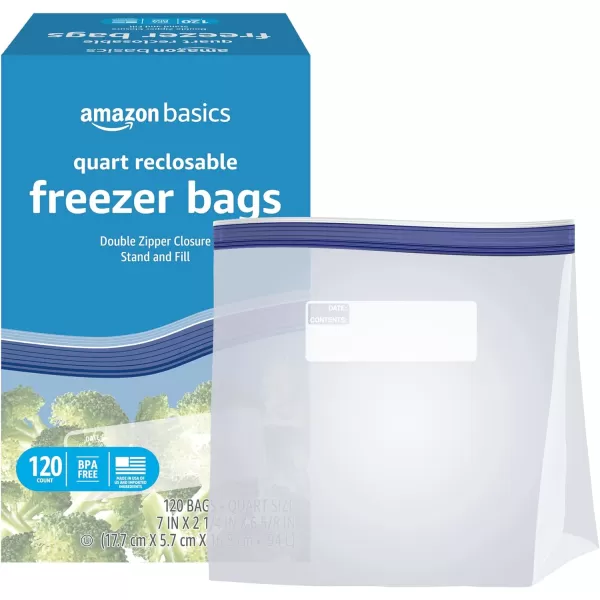 Amazon Basics Freezer Gallon Bags 90 Count Previously SolimoQuart 120 Count