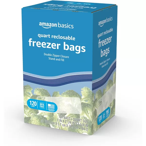 Amazon Basics Freezer Gallon Bags 90 Count Previously SolimoQuart 120 Count