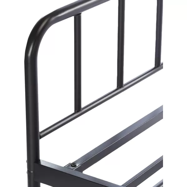 Amazon Basics Full Daybed and Twin Size Trundle Bed Frame Set Steel Slat Support 354H BlackFull