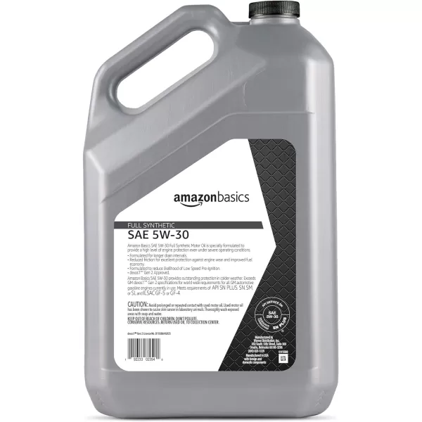 Amazon Basics Full Synthetic Motor Oil  5W30  5 QuartAmazon Basics Full Synthetic Motor Oil  5W30  5 Quart