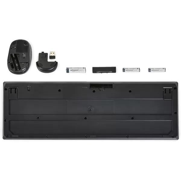 Amazon Basics FullSized Wireless Keyboard amp Mouse Combo 24 GHz USB Receiver QWERTY Layout BlackQWERTY Layout