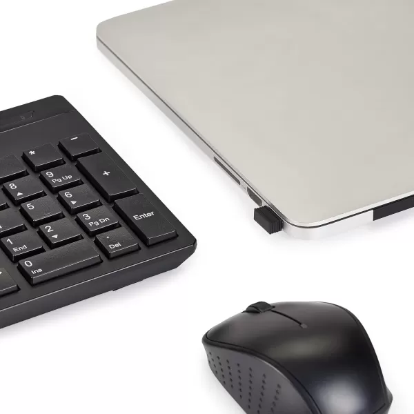 Amazon Basics FullSized Wireless Keyboard amp Mouse Combo 24 GHz USB Receiver QWERTY Layout BlackQWERTY Layout