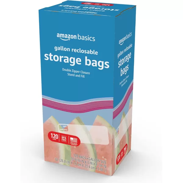 Amazon Basics Gallon Food Storage Bags 120 CountGallon Pack of 120