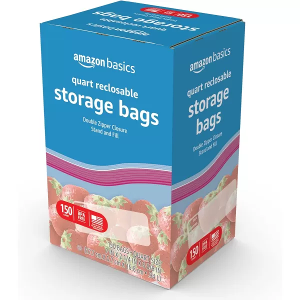 Amazon Basics Gallon Food Storage Bags 120 CountQuart Pack of 150