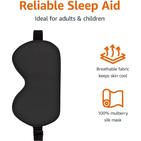Amazon Basics Genuine Natural Mulberry Silk Curved Sleep Eye Mask with Adjustable Strap One Size PinkBlack