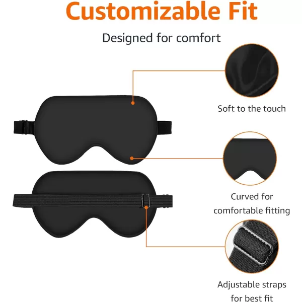 Amazon Basics Genuine Natural Mulberry Silk Curved Sleep Eye Mask with Adjustable Strap One Size PinkBlack