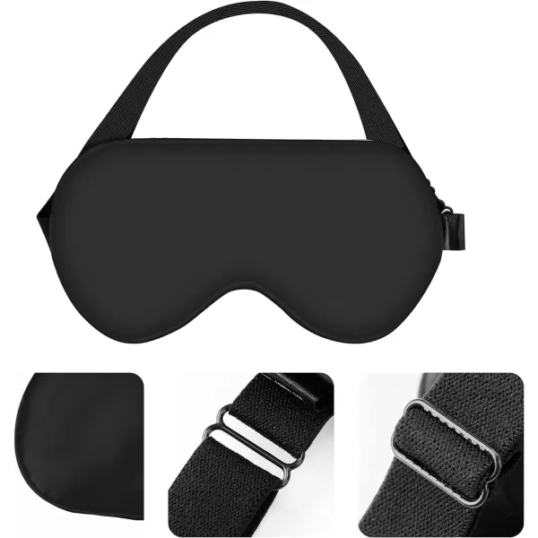 Amazon Basics Genuine Natural Mulberry Silk Curved Sleep Eye Mask with Adjustable Strap One Size PinkBlack