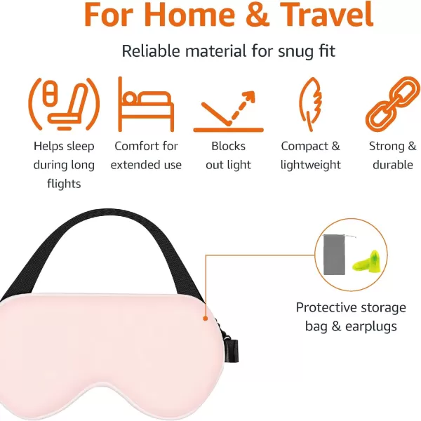 Amazon Basics Genuine Natural Mulberry Silk Curved Sleep Eye Mask with Adjustable Strap One Size PinkPink