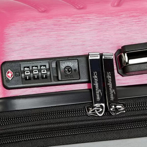 Amazon Basics Geometric Travel Luggage Expandable Suitcase Spinner with Wheels and BuiltIn TSA Lock 217Inch  Pink217Inch Pink