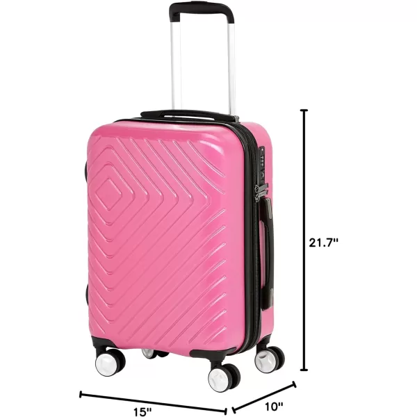 Amazon Basics Geometric Travel Luggage Expandable Suitcase Spinner with Wheels and BuiltIn TSA Lock 217Inch  Pink217Inch Pink
