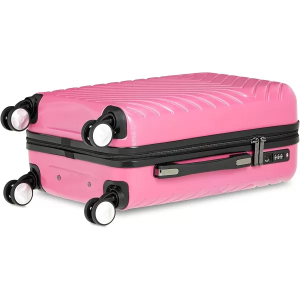 Amazon Basics Geometric Travel Luggage Expandable Suitcase Spinner with Wheels and BuiltIn TSA Lock 217Inch  Pink217Inch Pink