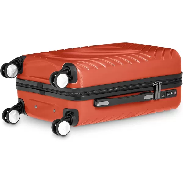Amazon Basics Geometric Travel Luggage Expandable Suitcase Spinner with Wheels and BuiltIn TSA Lock 217Inch  Pink217Inch Sunset Orange