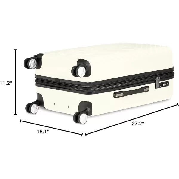 Amazon Basics Geometric Travel Luggage Expandable Suitcase Spinner with Wheels and BuiltIn TSA Lock 217Inch  Pink272Inch Cream