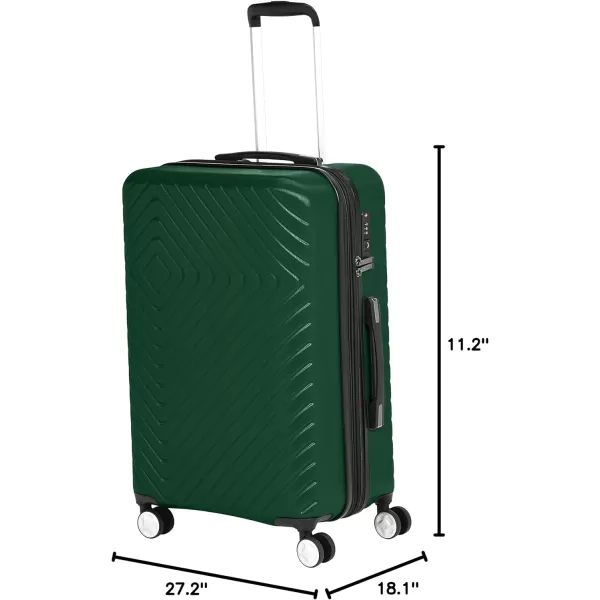 Amazon Basics Geometric Travel Luggage Expandable Suitcase Spinner with Wheels and BuiltIn TSA Lock 217Inch  Pink272Inch Green