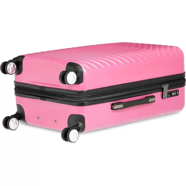 Amazon Basics Geometric Travel Luggage Expandable Suitcase Spinner with Wheels and BuiltIn TSA Lock 217Inch  Pink272Inch Pink