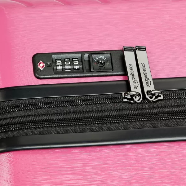 Amazon Basics Geometric Travel Luggage Expandable Suitcase Spinner with Wheels and BuiltIn TSA Lock 217Inch  Pink272Inch Pink