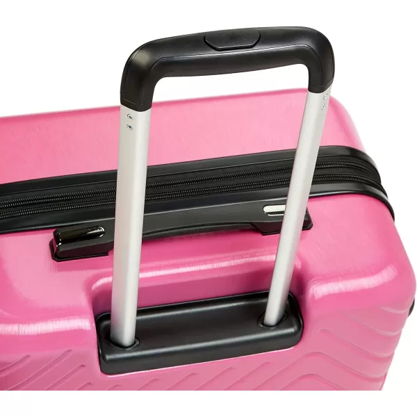 Amazon Basics Geometric Travel Luggage Expandable Suitcase Spinner with Wheels and BuiltIn TSA Lock 217Inch  Pink272Inch Pink