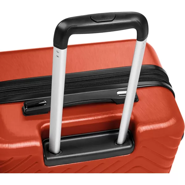 Amazon Basics Geometric Travel Luggage Expandable Suitcase Spinner with Wheels and BuiltIn TSA Lock 217Inch  Pink272Inch Sunset Orange