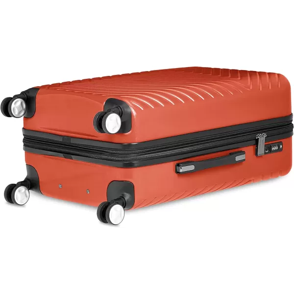 Amazon Basics Geometric Travel Luggage Expandable Suitcase Spinner with Wheels and BuiltIn TSA Lock 217Inch  Pink272Inch Sunset Orange