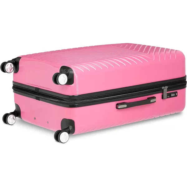 Amazon Basics Geometric Travel Luggage Expandable Suitcase Spinner with Wheels and BuiltIn TSA Lock 217Inch  Pink313Inch Pink