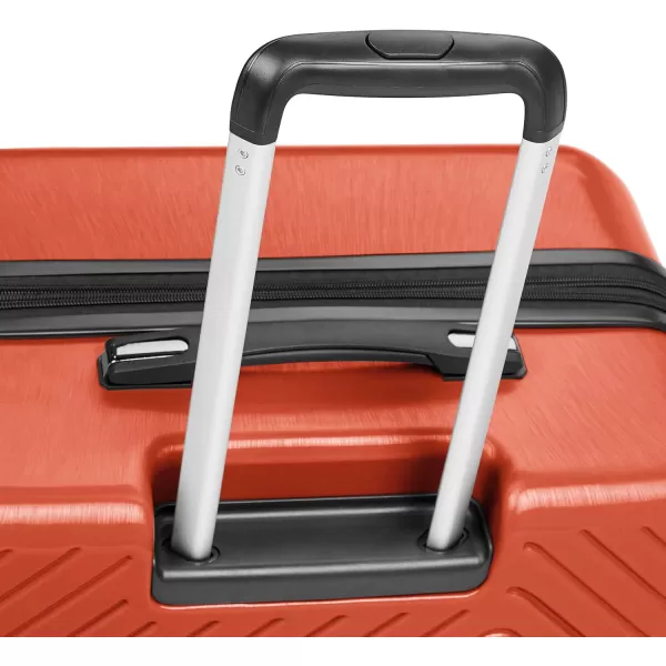 Amazon Basics Geometric Travel Luggage Expandable Suitcase Spinner with Wheels and BuiltIn TSA Lock 217Inch  Pink313Inch Sunset Orange