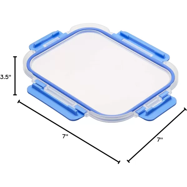 Amazon Basics Glass Food Storage Container with BPAFree Locking Lid  Set of 14 pieces clear with blue silicone ring14Piece Set