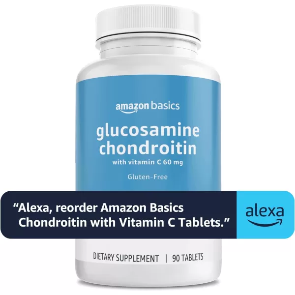 Amazon Basics Glucosamine 1500 mg with Chondroitin and Vitamin C 60 mg 90 Tablets 2 per serving Gluten FreeAmazon Basics Glucosamine 1500 mg with Chondroitin and Vitamin C 60 mg 90 Tablets 2 per serving Gluten Free