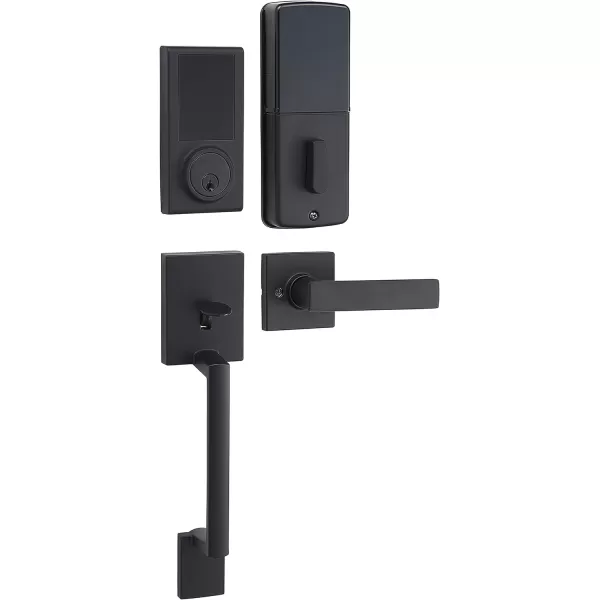 Amazon Basics Grade 3 Electronic Touchscreen Deadbolt Door Keypad Lock With Handleset Matte Black 133mm H Uppper x 2945mmL lowerMatte Black