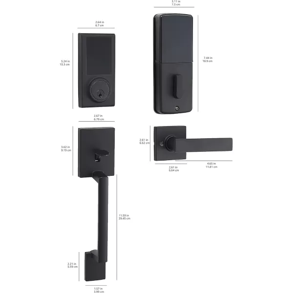 Amazon Basics Grade 3 Electronic Touchscreen Deadbolt Door Keypad Lock With Handleset Matte Black 133mm H Uppper x 2945mmL lowerMatte Black Pack of 6