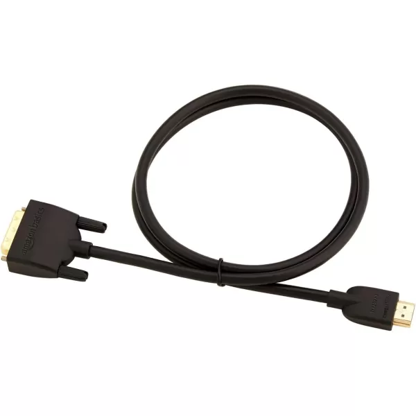 Amazon Basics HDMI A to DVI Adapter Cable BiDirectional 1080p Gold Plated Black 3 Feet 1Pack3 ft 1Pack