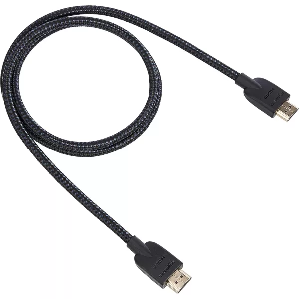 Amazon Basics HDMI Cable 18Gbps HighSpeed 4K60Hz 2160p NylonBraided Cord Ethernet Ready 25 Foot Nylon1Pack 3 Feet