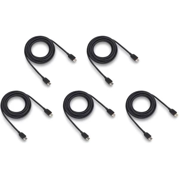 Amazon Basics HDMI Cable 18Gbps HighSpeed 4K60Hz 2160p NylonBraided Cord Ethernet Ready 25 Foot Nylon5Pack 15 Feet