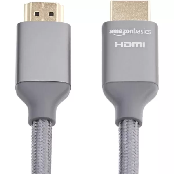 Amazon Basics HDMI Cable 48Gbps HighSpeed 8K60Hz 4K120Hz GoldPlated Plugs Ethernet Ready 6 Foot BlackDark Gray 6 Feet