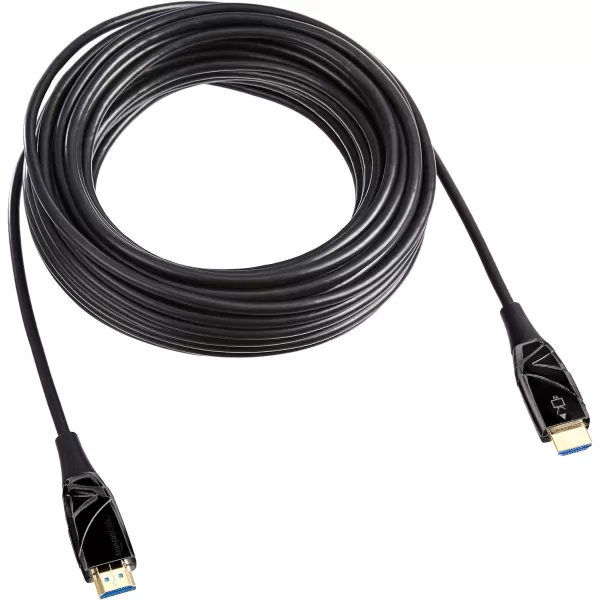 Amazon Basics HDMI Fiber Optic Cable 18Gbps HighSpeed 4K60Hz 2160p 48Bit Color Ethernet Ready 50 Foot Black50 Feet