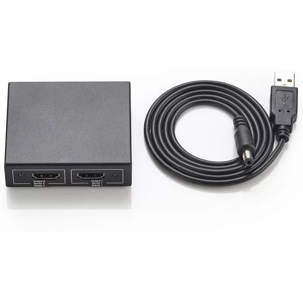Amazon Basics HDMI Splitter 1 in 2 Out 4K30Hz for Dual Monitors Mirror Only BlackBlack  4K30Hz